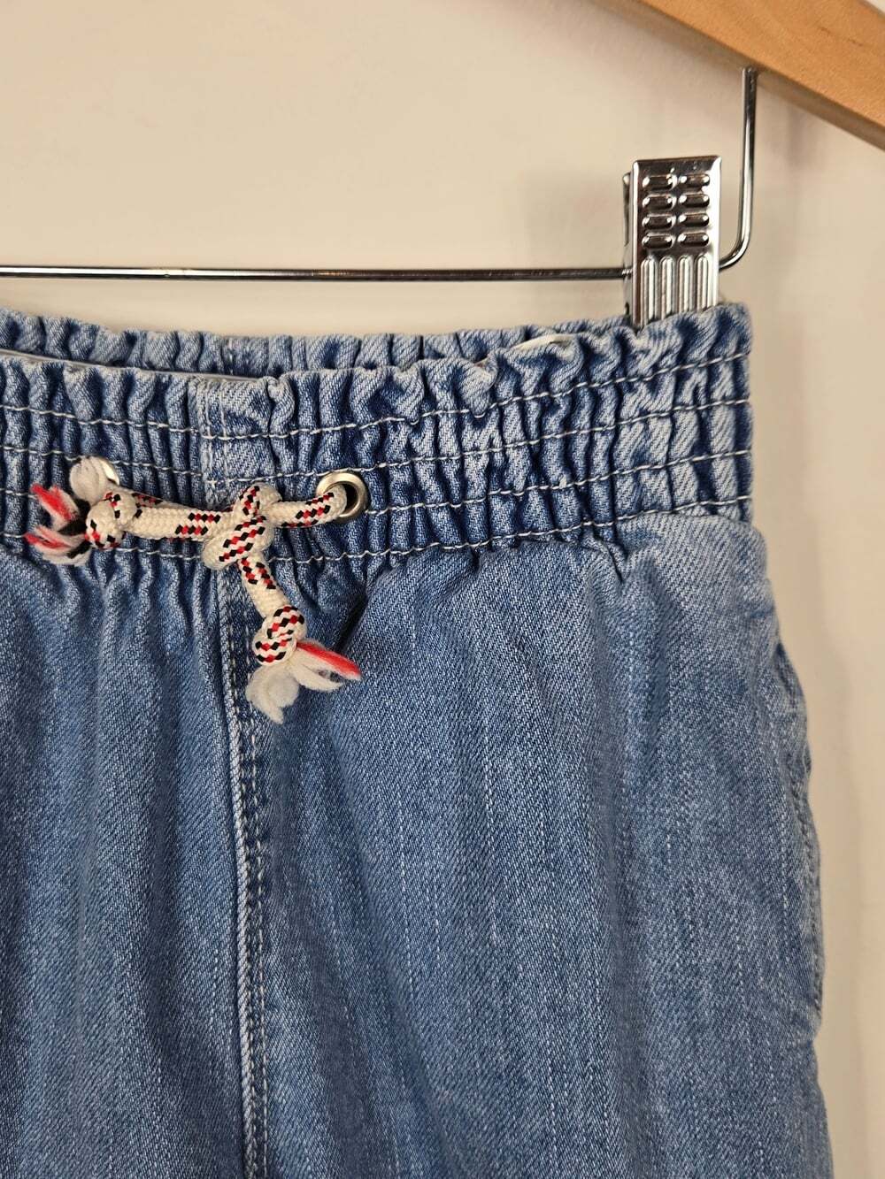Zara Kids Girls Wide Leg Jeans Size 7 Blue Ankle Length Pull On Denim - Picture 3 of 7